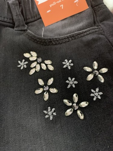 Gymboree Girls Black Faded Jeggings Jeans Studs Pull On Style Size 7 NWT - Picture 3 of 7