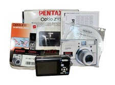 PENTAX Optio Z10 8.0MP Compact Camera Black New Opened Box W/Charger - SD Card