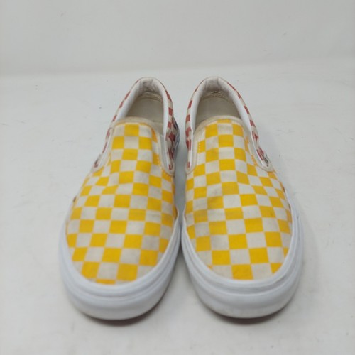 Vans Classic Slip On Checkerboard Skate Shoes Yellow Red Blue Punk Size 7.5 - Picture 2 of 6
