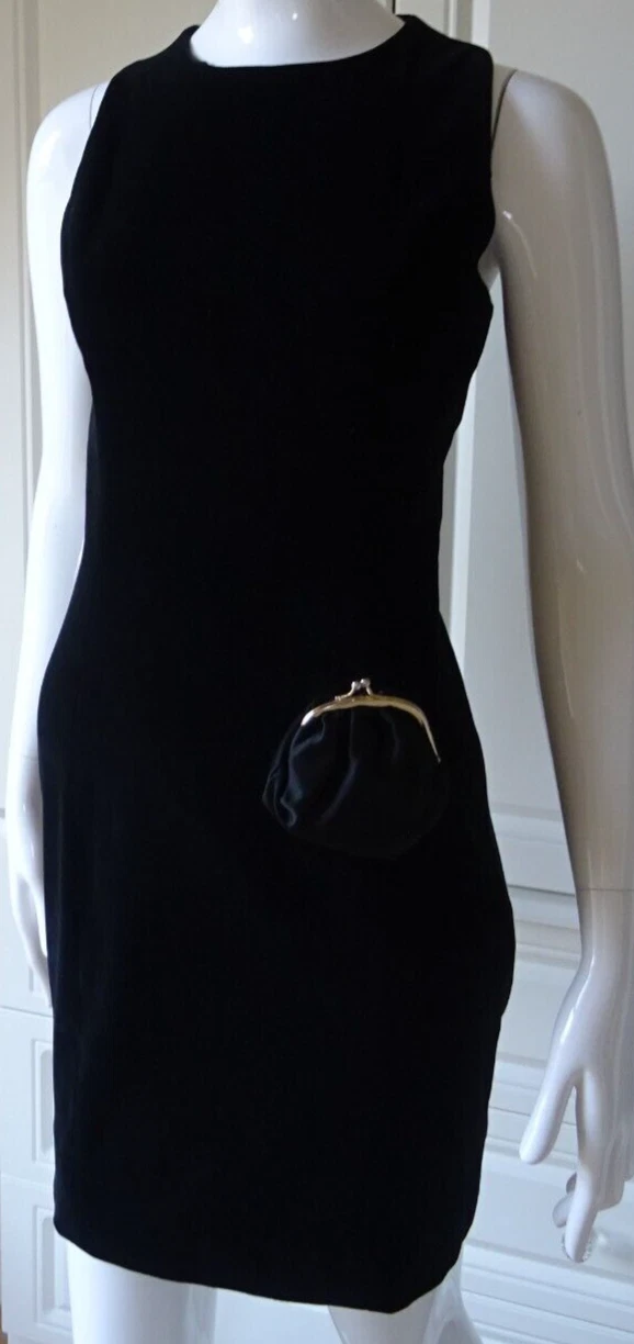 MOSCHINO ABITO BORSETTA ECONOMICO e CHIC NOVITÀ VELLUTO CHIUSURA BACIO 42 UK 8 10