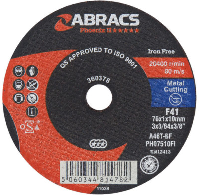 10 x ABRACS Mini Trennscheiben extra dünn flach INOX 76 x 1,6 x 10 mmWCD24