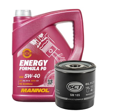 SCT ÖLFILTER + 5 LITER 5W-40 MOTORÖL MANNOL ENERGY FORMULA PD 5W40 MOTOR ÖL Opel