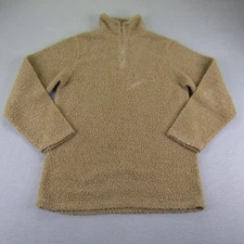 True Grit Sweater Mens Extra Large Brown Sherpa Fleece Pullover 1/4 Zip ^