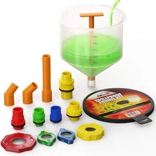 EPAuto Spill Proof Radiator Coolant Filling Funnel Kit 