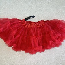 New Red Holiday Christmas Princess Pettiskirt Tulle Skirt Girls Large 8 10 12