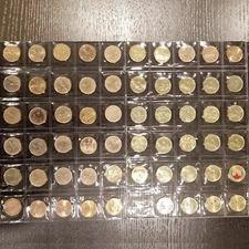 Canada 1 Dollar Coin Collection Coloured + Non-Coloured Loonie Full Set 59 Coins