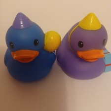 Birthday Party Rubber 3" Ducks Purple Blue Party Ducks Infantino FREE SHIPPING 