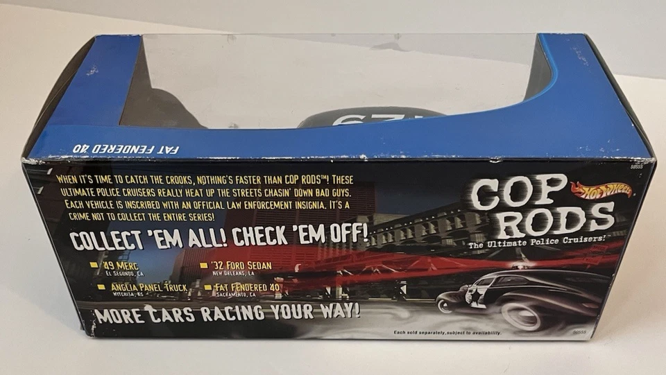 Novo Escala 1:24 Fat Fendered '40 Cop Rods Police Cruiser da Hot Wheels - Imagem 4 de 4