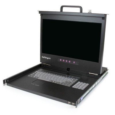 StarTech 1U 17'' HD 1080p Rackmount LCD Console with Front USB Hub