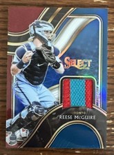 2021 Panini Select Select Swatches Tri-Color Prizm #SS-RM Reese McGuire MEM,#/99