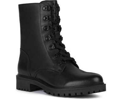 Geox Hoara Women's Black Rubber Ankle Boots Casual D04FTG00085C9999