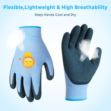 Kinder Gartenhandschuhe (3–6 Jahre) – Latexbeschichtete Handfläche, Rutschfest & Wasserabweisend – Gestricktes Innenfutter, Grün – 1 Paar