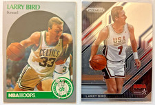 Larry Bird 2 Card Lot Boston Celtics Then and Now Hoops #39 Prizm USA #4 NBA