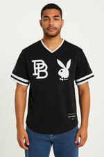 Playboy maglia uomo nera tux scollo a V maglia / nero/bianco / prezzo consigliato £35