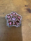 Vintage costume jewelry pink ruby Pin