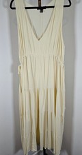 Forever 21 Plus Size Maxi Tiered Sleeveless Summer Boho Dress-Yellow-SZ 2X