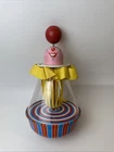 Vintage Spinning Circus Clown Tin Litho Toy Rubber Mostly Intact Ohio Art?