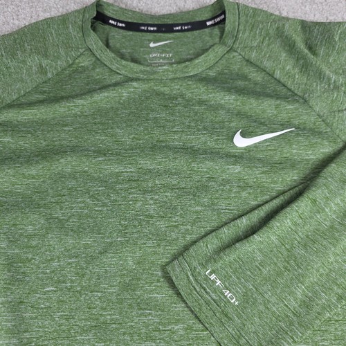 Nike Dri-Fit UPF 40+ Badeshirt Herren L meliert grün Hydroguard Langarm