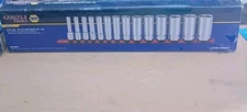 CARLYLE -DEEP SOCKET SET 14pc. 3/8" Dr. SAE 6pt.   ,(SSD38014)