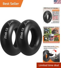 Universal 25x8-12 and 25x9-12 Heavy-Duty Inner Tubes, Puncture Resistant, 2-Pack