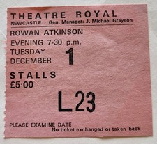 THEATRE TICKET STUB NEWCASTLE THEATRE ROYAL ROWAN ATKINSON