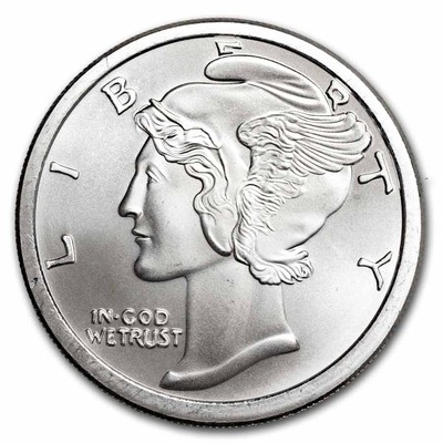 2 oz Silver Round - Mercury Head Dime