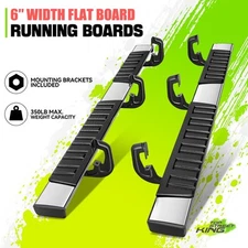 6"OE Style Polish Step Bar Running Board for Silverado Sierra Extended Cab 07-19