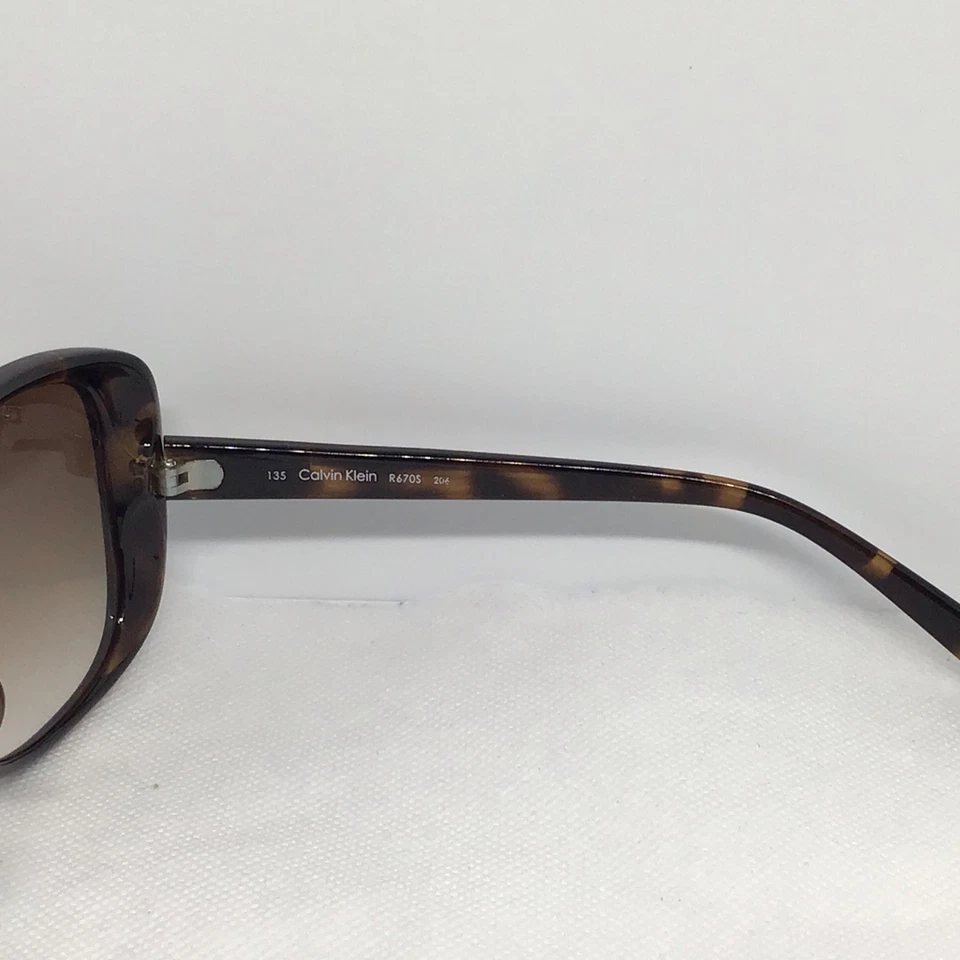 Gafas de sol para mujer Calvin Klein R670S marco tortuga marrón degradado lentes 60-16 Foto 3 de 4