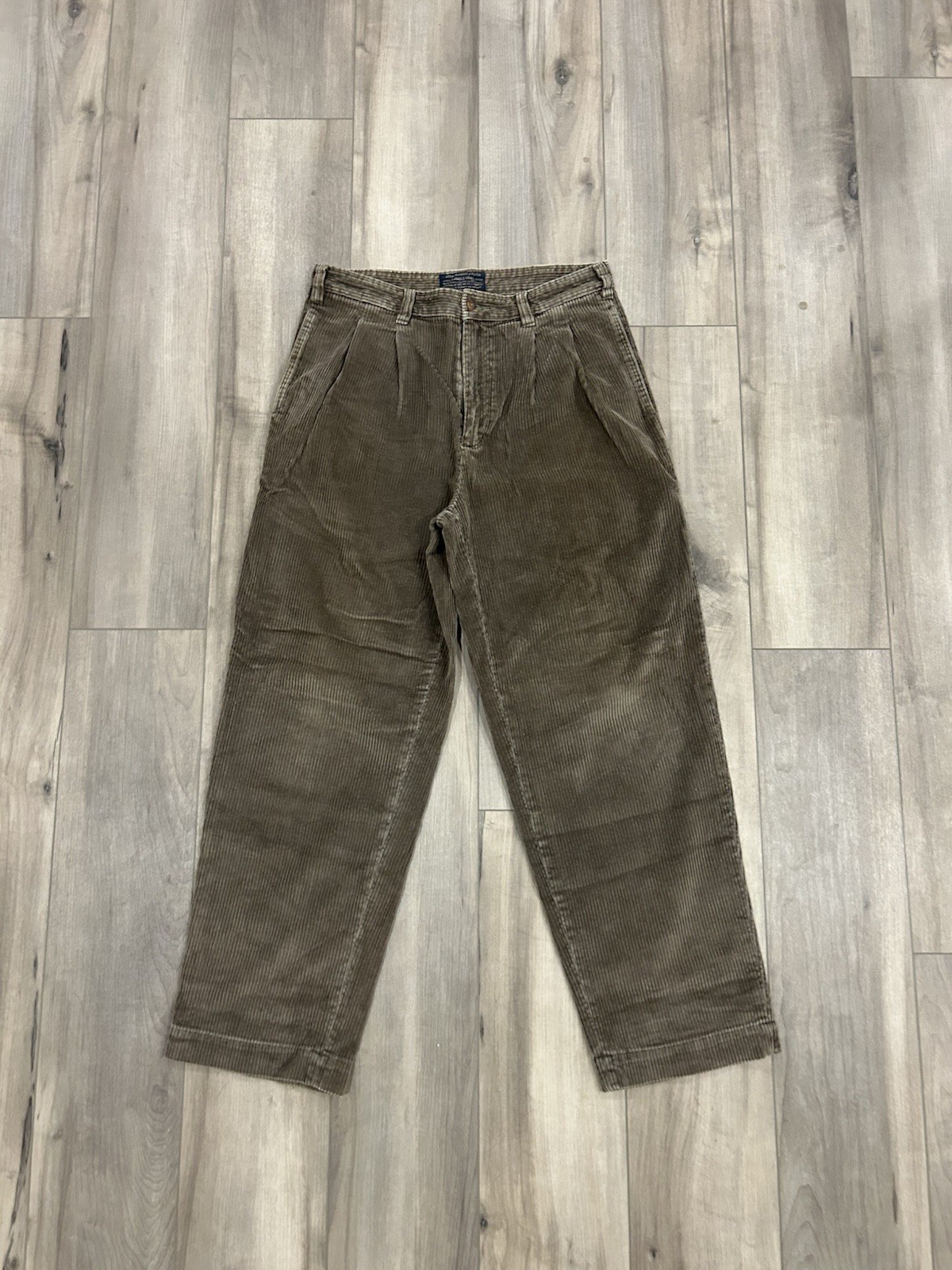 Vintage Ambercrombie and Fitch Brown Corduroy Pants 32x30 Baggy Wide Leg Y2K