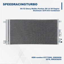 3279 Aluminum A/C Condenser For 2004-2012 Chevy Malibu Pontiac G6 L4 V6 Engine