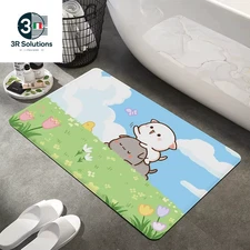 Fishing And Rubber Bath Rug Cute Cartoon Kids Room Deco