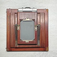 Vintage Wood Camera Spring Back Ground Glass & 2 1/4 x 3 1/4 Lisco Film Holder