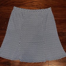Express  Black Blue  Beige Swirls Jersey Pull On A-Line Short Party Skirt M