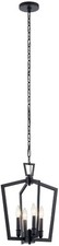 Colgante de cocina tradicional negra 4 luces KICHLER Abbotswell 19"