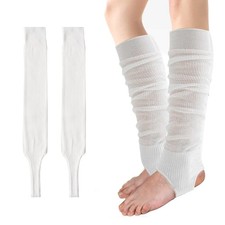 Women Knitted Stirrup Leg Warmers Thin Thigh High Socks Stacked Socks Ballet ...