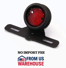 SpeedMotoCo Motorcycle LED Brake Tail Light Matte Black Aluminum Fender Mount