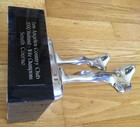 RARE Hoselton Aluminum Sculpture Golf Couple Signed 1947 Trophy with Marble Base — photo 9
