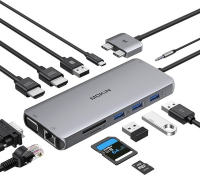 MacBook Dockingstation Dual Monitor MOKiN Thunderbolt 3 USB C Adapter HDMI VGA
