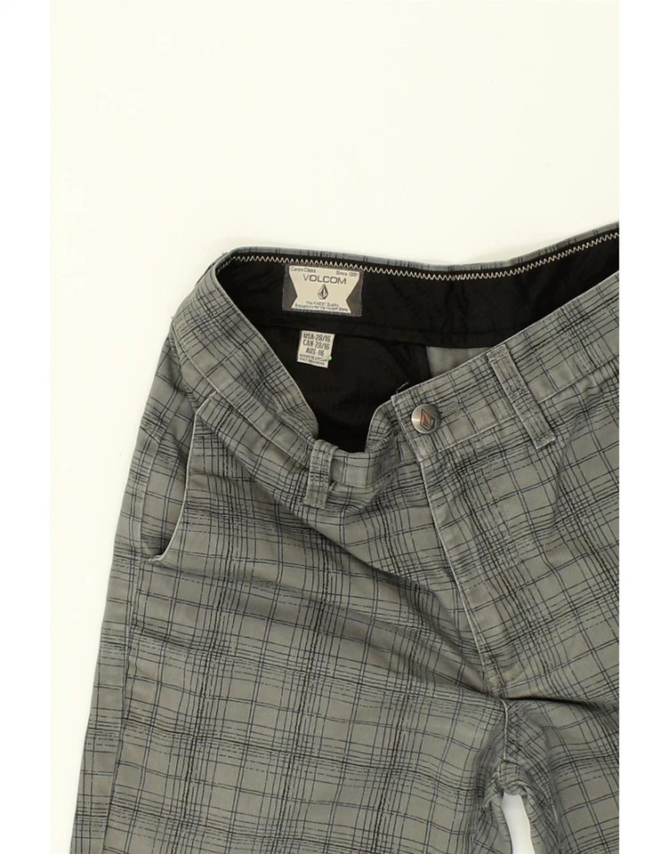 VOLCOM женщин Chino шорты W28 средний серый чек хлопок HH04 - Изображение 3 из 3