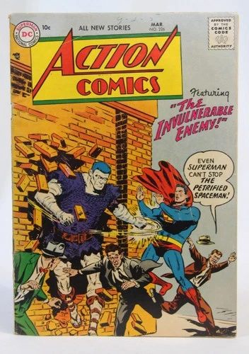 Vtg Action Comics Book #226 Superman Petrified Spaceman Silver DC 1957 Estate