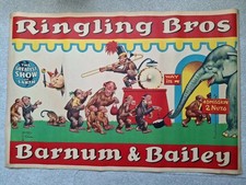 VINTAGE 1943 ORIGINAL RINGLING BROS BARNUM & BAILEY CIRCUS LAWSON WOOD POSTER