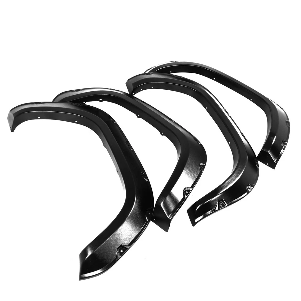 PARA TOYOTA TACOMA 2016-2017 4 PIEZAS BOLSILLO REMACHADO GUARDABARROS BROTES NEGRO MATE Foto 4 de 4