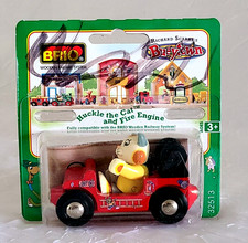 Vtg Brio Wooden Railway Richard Scarry Huckle The Cat & Fire Engine 32513