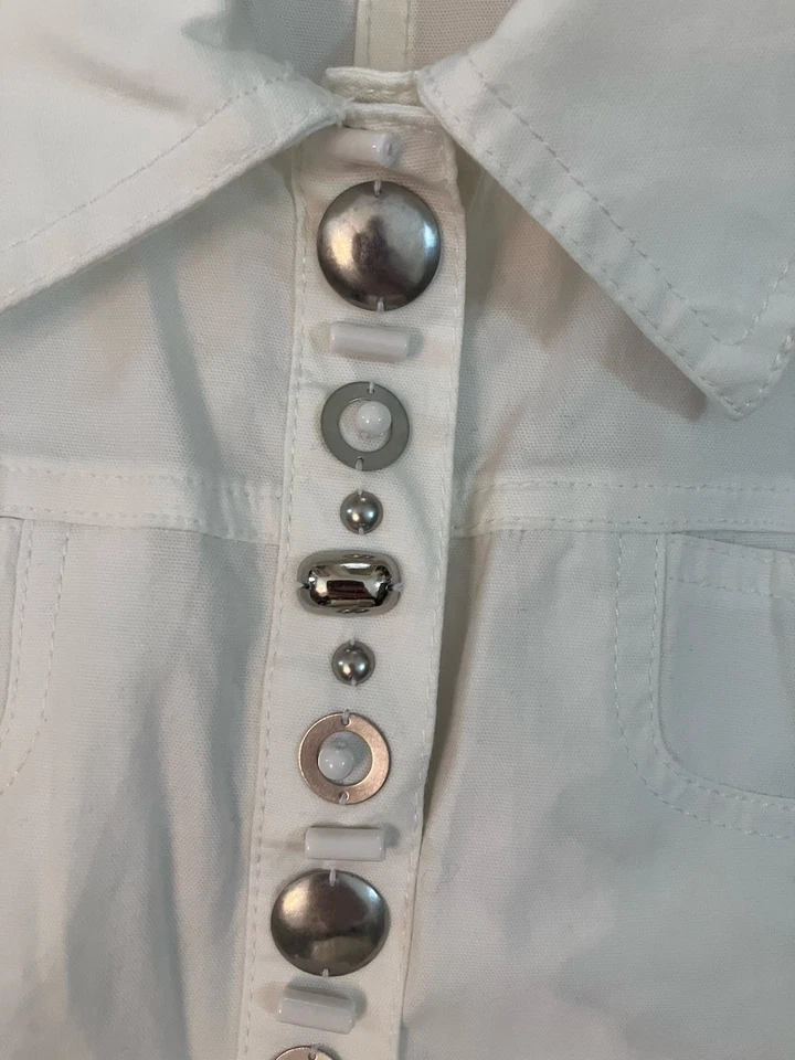 Ruby Rd Jacket Sz S White Button Front Cotton Pockets - Image 3 of 4