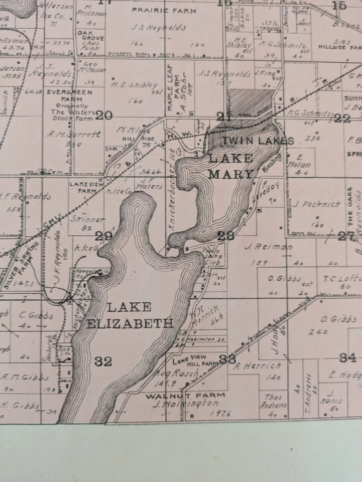 Vintage 1908 Atlas Plat Map of Racine Kenosha Co Randall Township Wisconsin #39 - Image 4 of 4