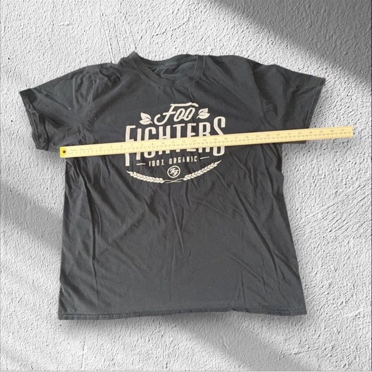 T-Shirt Foo Fighters '100% Organic' - Bleu Officiel - Neuf Avec étiquettes - Taille M