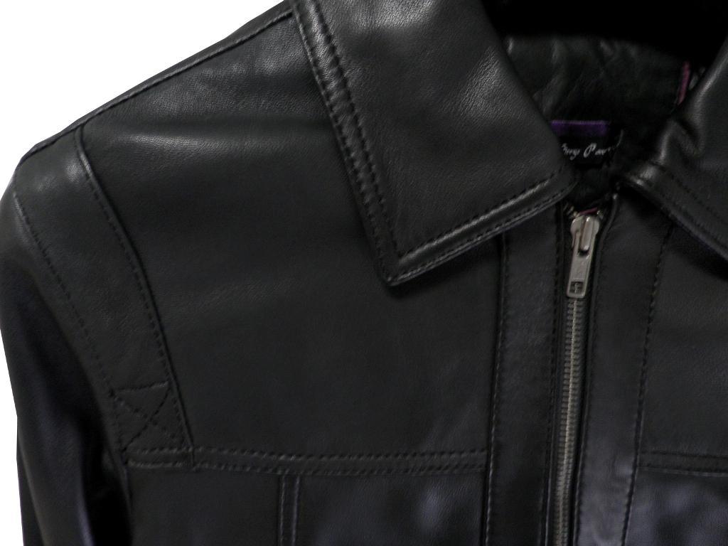 Veste En Cuir D'agneau S.PARIEN (Serge Pariën) - Taille S Femme, Noir - Neuf (occasion Très Bon état)