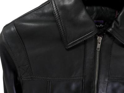 Veste En Cuir D'agneau S.PARIEN (Serge Pariën) - Taille S Femme, Noir - Neuf (occasion Très Bon état)