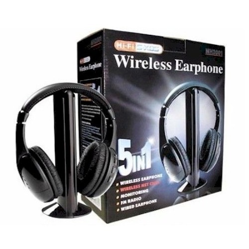 Cuffie Hi-Fi Wireless Senza fili 5in1 per Tv Mp3 Audio TV Pc cd dvd Radio  HIFI | eBay