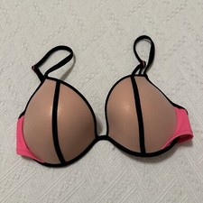 Victoria  s Secret The Fabulous Swim Multicolor Pink Bikini Top Sz 34DD